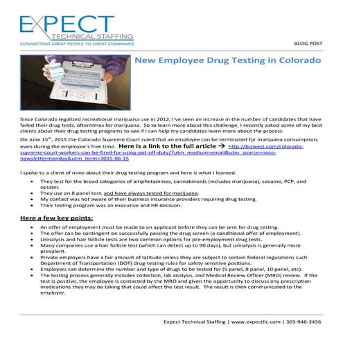 Employee Drug Testing: Effective Workplace Policies | PPT