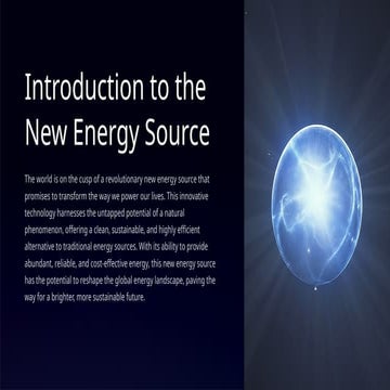 Introduction to new energy source in science | PPTX