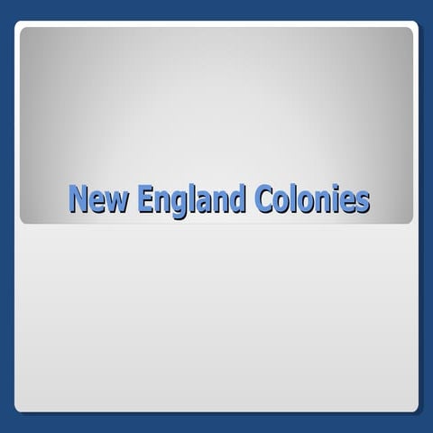 New England Colonies