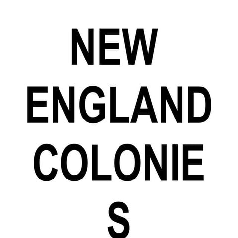 New England Colonies