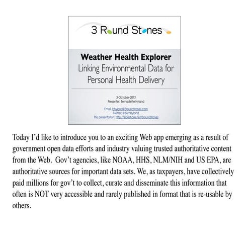 3 Round Stones at the New England Health Datapalooza Oct 3, 2012