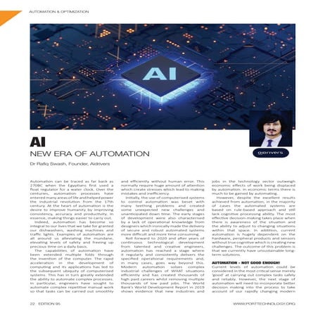 New Era of Automation  - PTI Journal