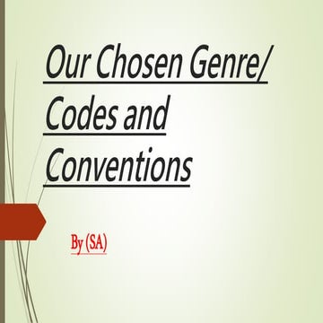 Codes and Conventions - Psychological Thriller 
