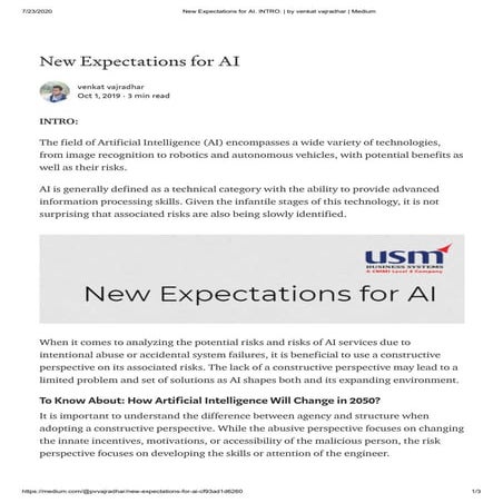 New expectations for ai. intro    by venkat vajradhar _ medium