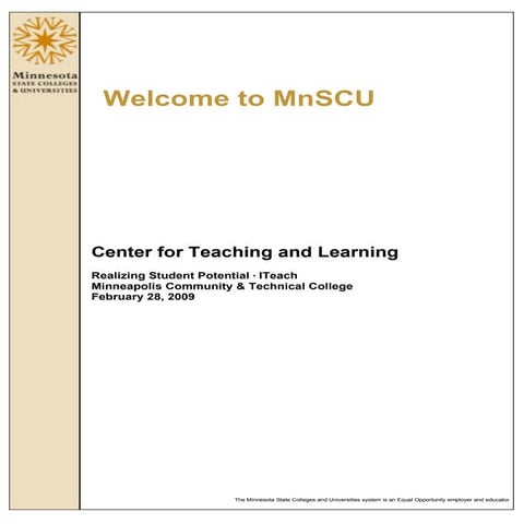 Welcome to MnSCU! New Faculty Orientation