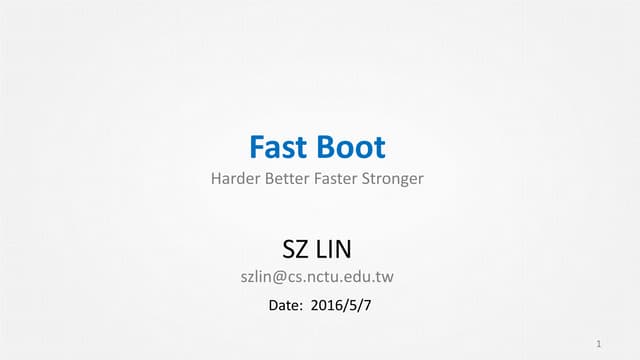 Fast boot