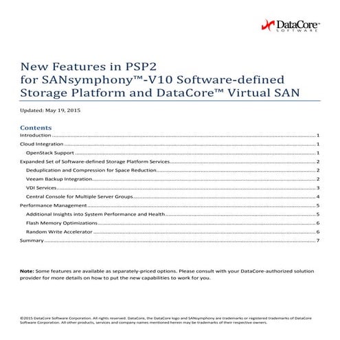New Features For Your Software Defined Storage