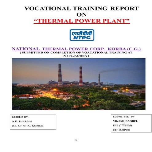 VOCATIONAL TRAINING REPORT ON NTPC KORBA
