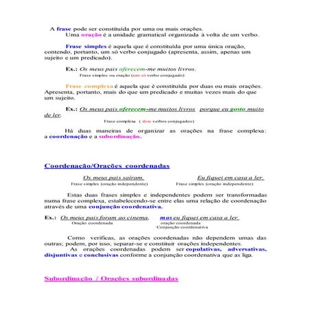 Newfrases composta por subordinação