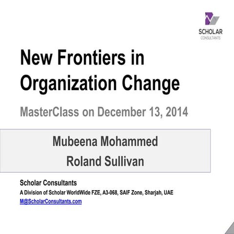 New Frontiers in Organizational Change