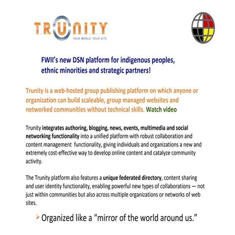 New FWII DSN Platform - Trunity