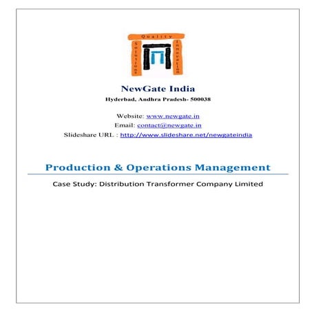 Case study on scheduling