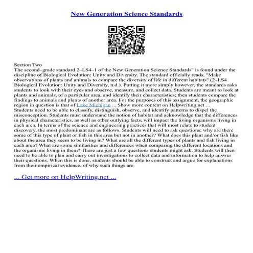 New Generation Science Standards