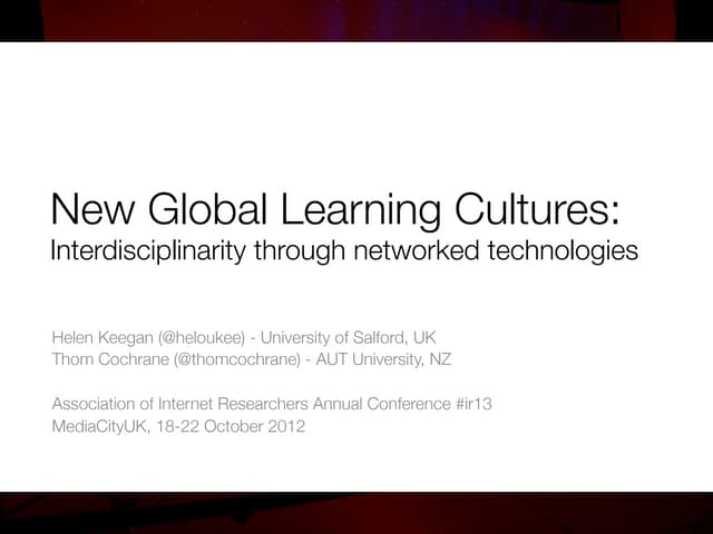 New Global Learning Cultures