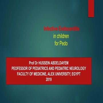 infective endocarditis in children for PEDO 2019
