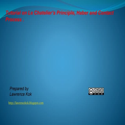 IB Chemistry on Le Chatelier's Principle, Haber and Contact Process