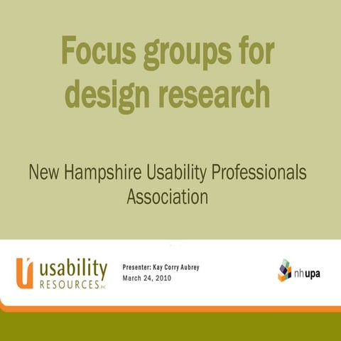 Focus groups for design research