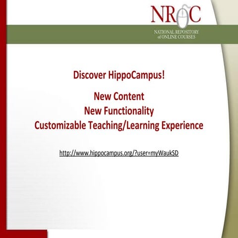 Waukesha Hippocampus Staff Development Presentation