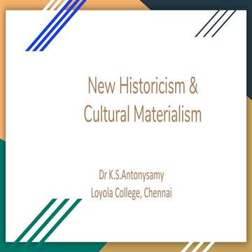 New historicism & Cultural materialism