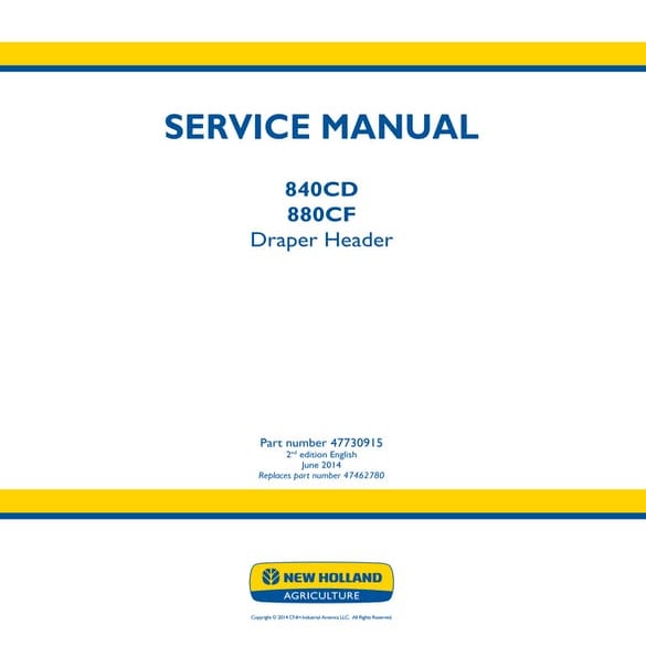 New Holland 840CD Draper Header Technical Service Manual.pdf