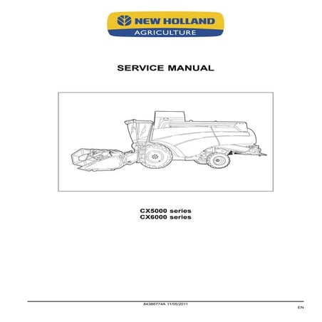 New Holland CX5090 Laterale Tier 4 Combine Harvester Service Repair Manual.pdf
