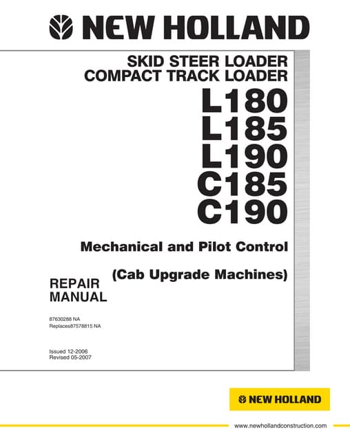 New holland l180 skid steer loader service repair manual | PDF New holland l180 skid steer loader service repair manual | PDF