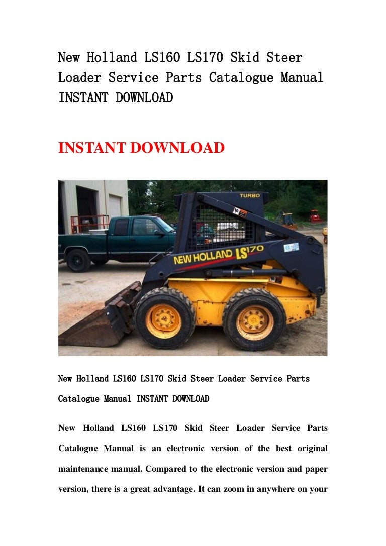 New holland ls160 ls170 skid steer loader service parts catalogue man… new holland ls170 fuse box diagram SlideShare