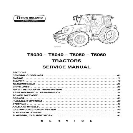 New holland t5030 tractor service repair manual