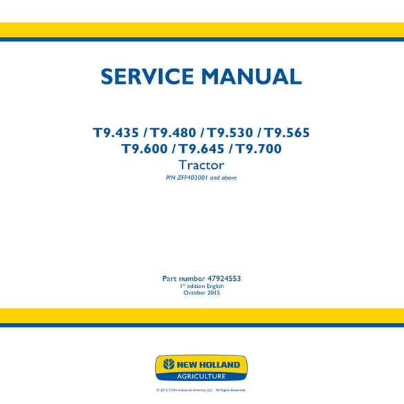 New holland t8050 tractor service repair manual | PDF