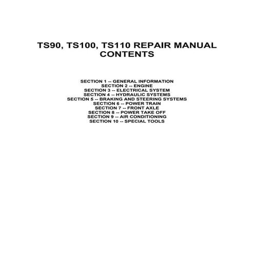 New holland ts100 tractor service repair manual