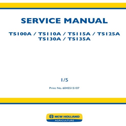 New holland ts115 a tractor service repair manual