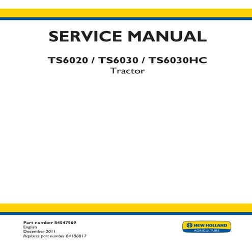 New holland ts6030 hc tractor service repair manual