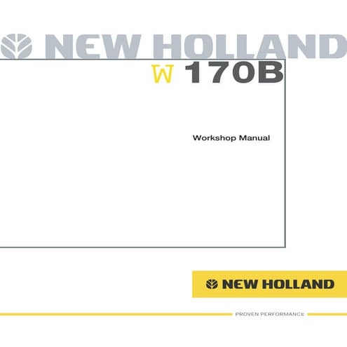 New holland w170 b wheel loader service repair manual