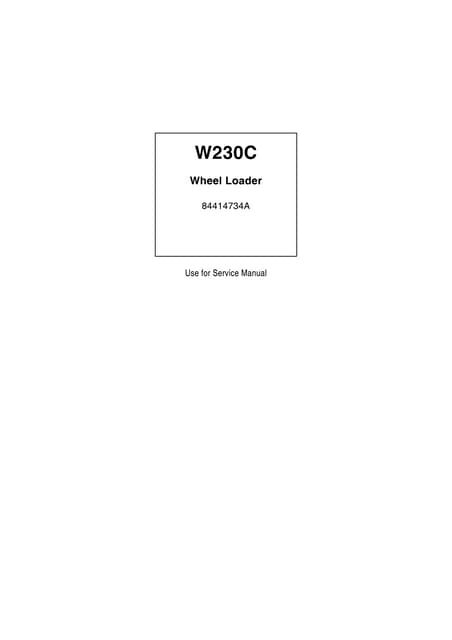 New Holland W230C HFC-134a Wheel Loader Service Repair Manual.pdf