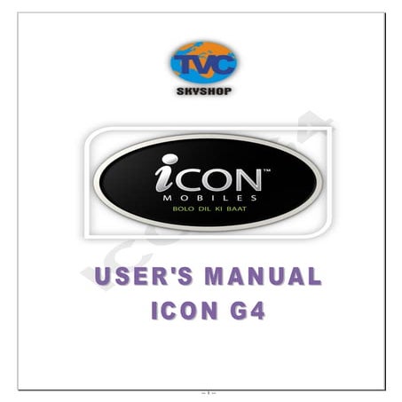 User Manual for ICON G4 | PDF