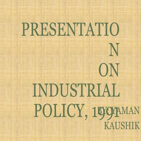 New industrial policy 1991