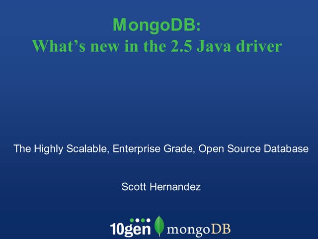 What's new in the MongoDB Java Driver (2.5)?