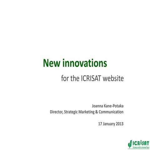 New innovations for the ICRISAT website