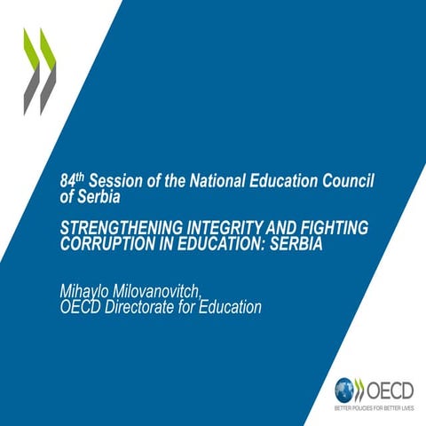 84th Session of the National Education Council of Serbia STRENGTHENING INTEGR...