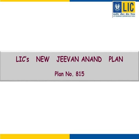 New jeevan anand 815 | PPTX