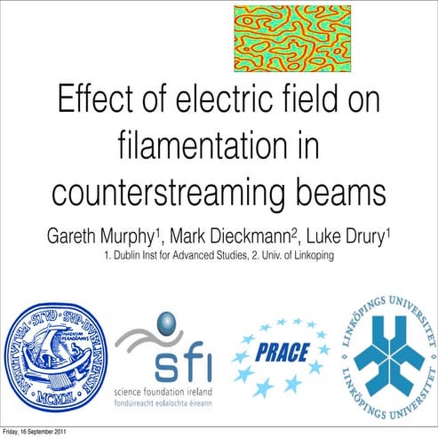 Effect of electric field on filamentation in counterstreaming beams