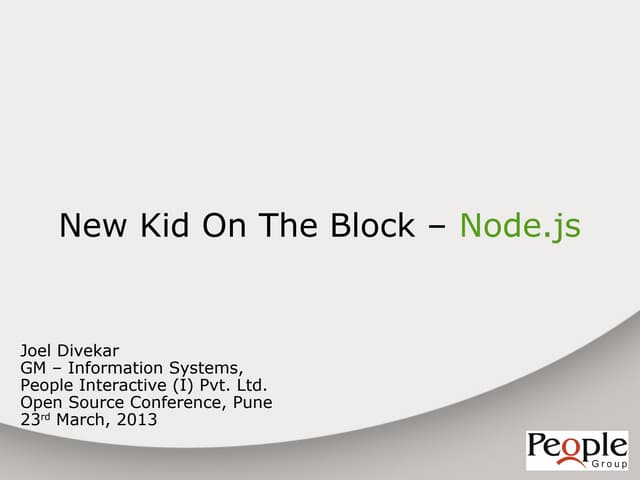 New kid on the block node.js