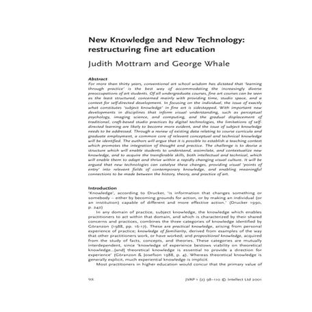 New knowledge and new technology