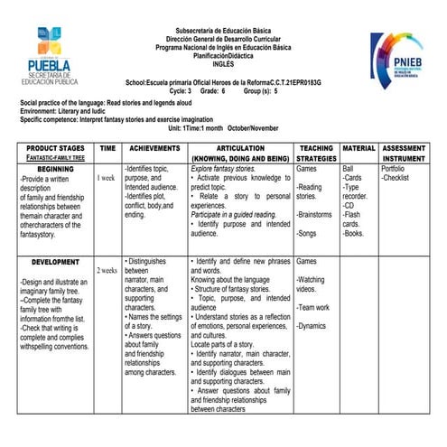 New lesson plan sample