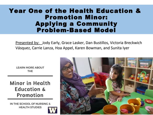Lessons learned from Health ed. and Promotion Minor