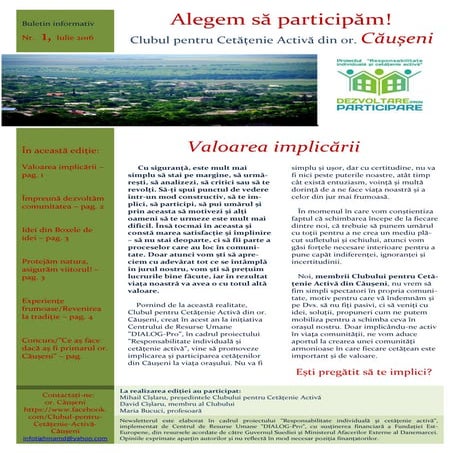 Alegem să participăm! 