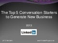 The Top 5 Conversation Starters to Generate New Business - Forward Progress - Dean Delisle