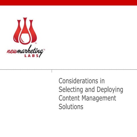 Selecting A Content Management System