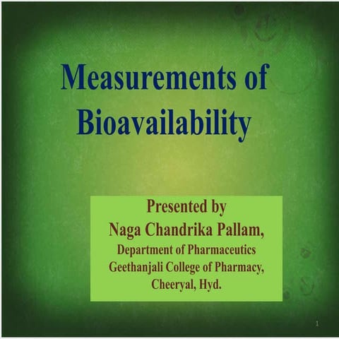 Measurements of bioavailability