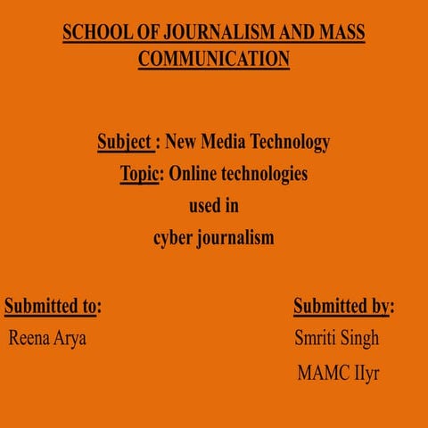 online technologies used in cyber journalism